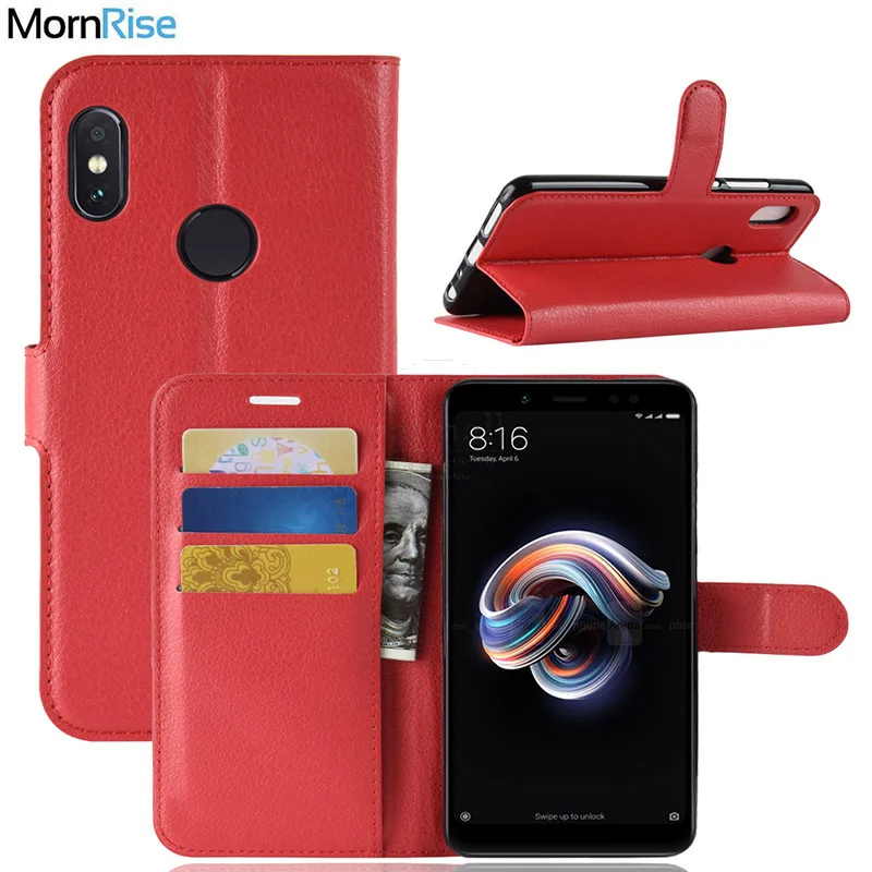 

Luxury PU Leather Flip Cover For Xiaomi Redmi Note 5 pro Case Wallet With Stand Card Pockets Litchi pattern Phone Bags Fundas