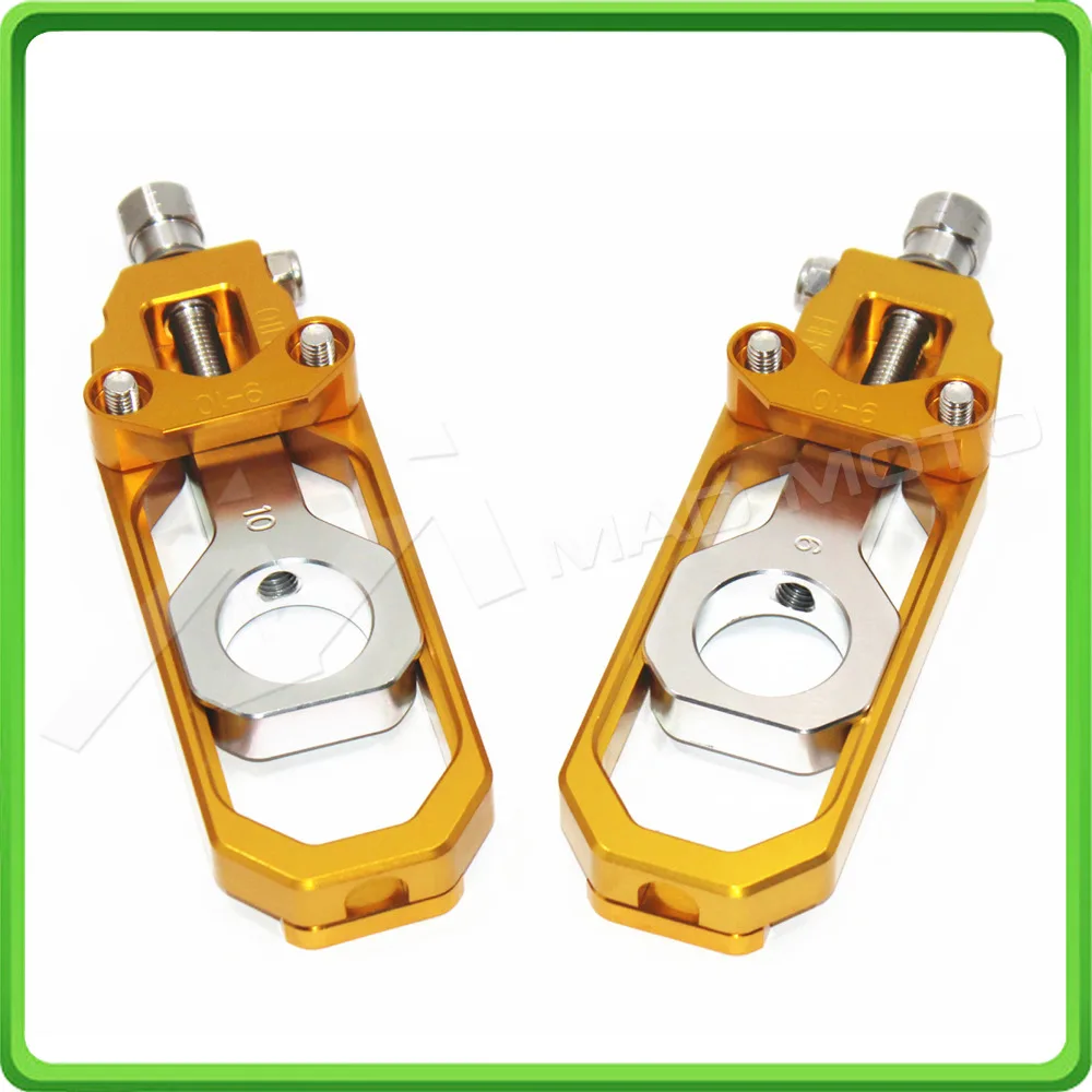 Motorcycle Chain Tensioner Adjuster fit for HONDA CBR 1000 RR CBR1000RR 2004 2005 2006 2007 Gold & Silver (4)