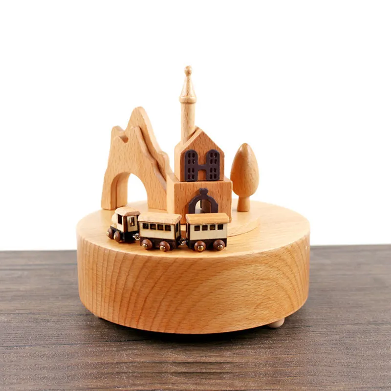 Happy train gift wooden music box in Music Boxes from Home & Garden on