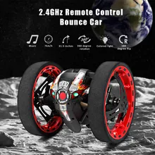 High Speed RC Car Bounce Jumping Car Cars Remote Control Toys Flexible Wheels Rotation Music LED Light Stunt Car Kids Gifts Toy