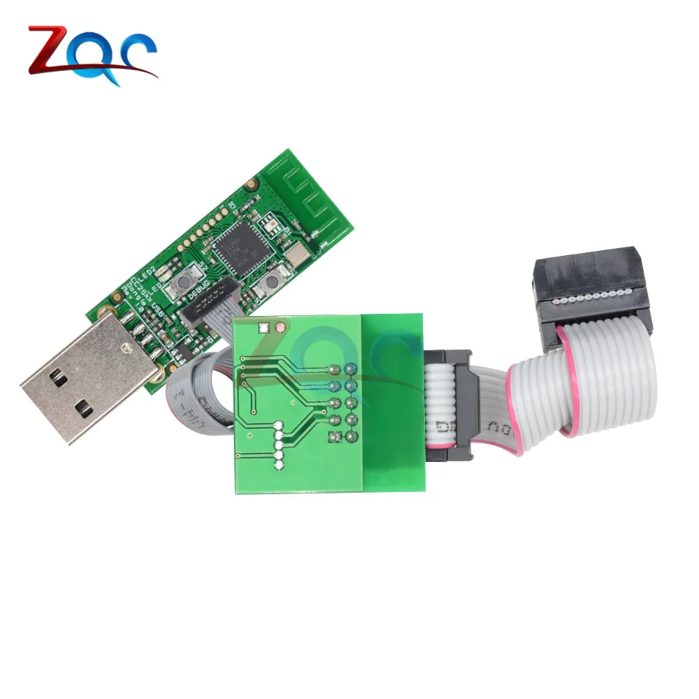 CC2531 CC2540 Zigbee анализатора Беспроводная плата Bluetooth, BLE 4,0 ключ модуль записи USB программатор-загрузчик Кабельный разъем - Цвет: CC2540 and Connector