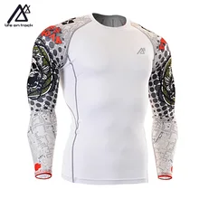 Компрессионные колготки мужские рубашки Фитнес Велоспорт базовый Слои Колготки Бодибилдинг Обучение Бег ММА футболка велосипедные майки