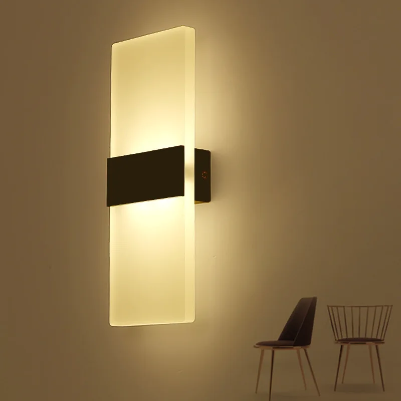 

3W 6W Led Acrylic Wall Lamp AC85-265V Wall Mounted Sconce Lights lamp Decorative Living Room Bedroom Corridor Wall Lights