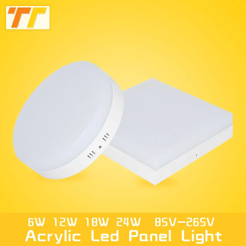

LED Panel Light Surface Mounted 12W 18W 24W LED Down light Square Round Acrylic LED Ceiling Lamp for Home Hallway Lamp + Driver
