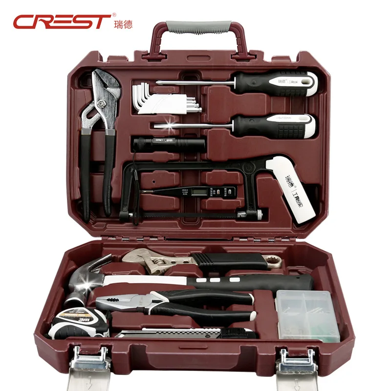 

CREST 105077 Hardware Tool Set Household Manual Combination Tool Set Maintenance Gift Toolbox