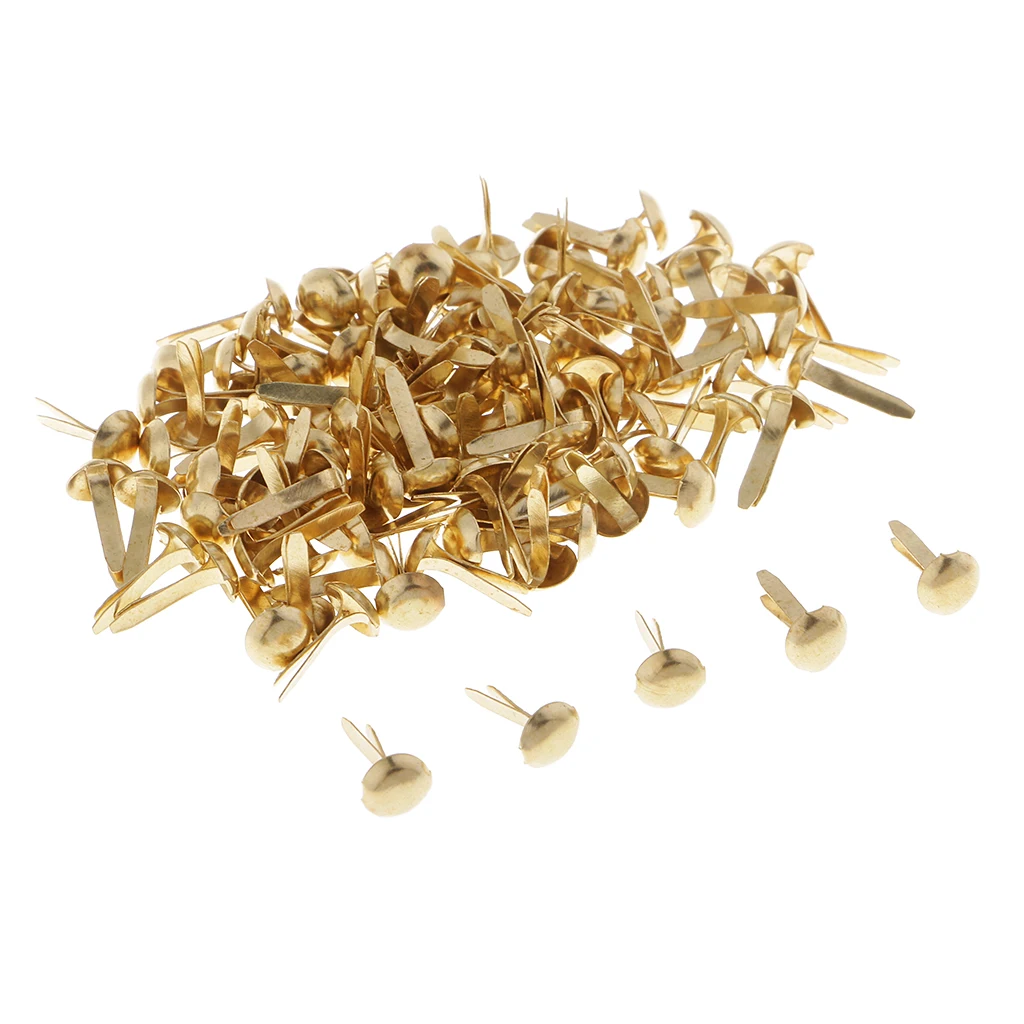 200pcs 6mm Gold Metal Split Pins Brads DIY Paper Fasteners for