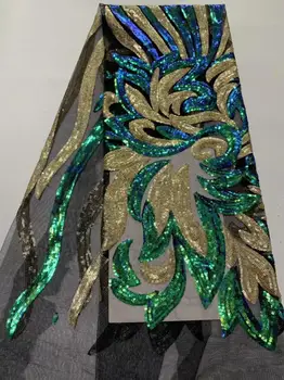 

5yards good quality flower embroidered lace fabric tulle mesh lace J-7321 for party dress