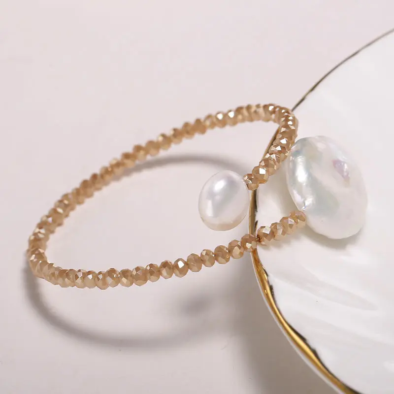 Buttons Pearl Bracelet Pearl Crystal Bracelet Crystal Size 10 - 20 mm Diameter 3 mm Lady Bracelet Holiday Gifts
