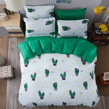 

Green sheet pillowcase & duvet cover set New Pastoral Bedding set modern bed linen 2017 autumn bedclothes 3 or 4pcs/set kids set