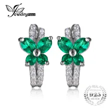 Jewelrypalace Mariposa 1ct Creado Esmeralda Nano Ruso Clip En Los Pendientes Esterlina del Sólido 925 de Plata 2016 Nueva Joyería de Las Mujeres