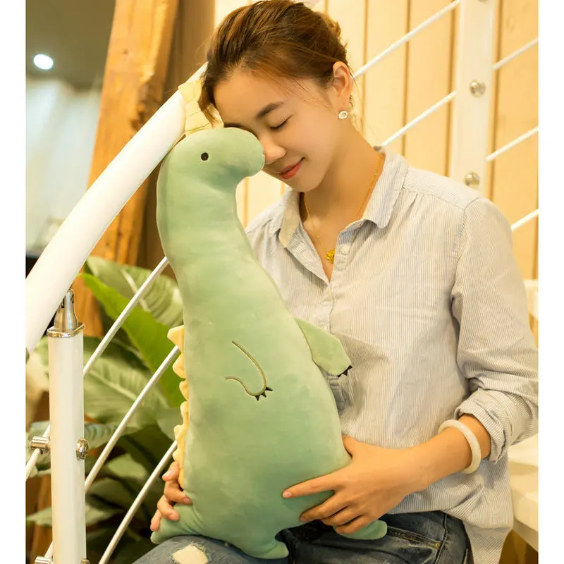 Funny Family Japanese Anime Plush Stuffed Toys Green Dinosaur Home Sofa Decorate Big Ear Pig Bolster