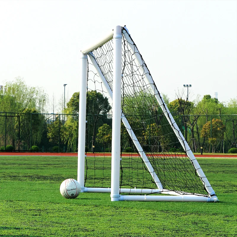 Надувные футбольные ворота для 4 человек, портативные воздушные футбольные ворота для тренировок и матча, 2,4 м x 1,6 м с ручным насосом, 2 мяча/набор