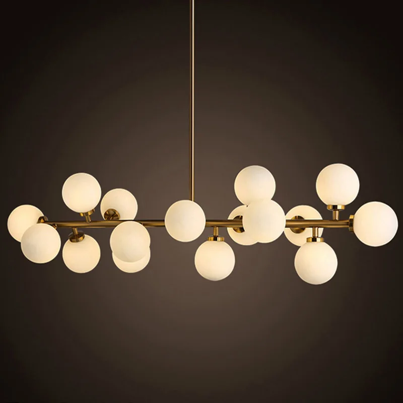 Modern Gold 16 Heads Chandelier Glass ball Suspension Lamp B Retro
