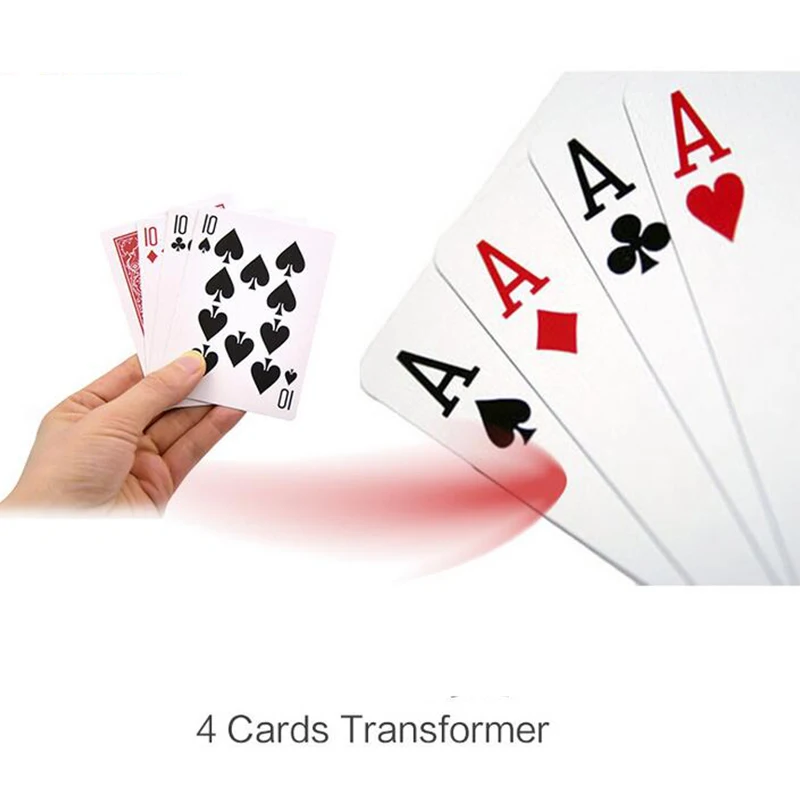 4 Cards Transformer magic tricks 10 to A card magic props 10 change A magic sets Close Up Street card props 81468 4 Cards Transformer magic tricks 10 to A card magic props 10 change A magic sets Close Up Street card props 81468