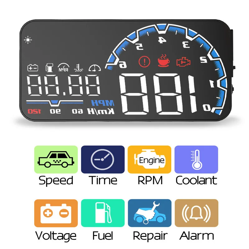 EANOP sBright 3.0 Car HUD Head up display OBD II EUOBD Computer Speedometer hud film Car electronics Overspeed Voltage Alarm EANOP sBright 3.0 Car HUD Head up display OBD II EUOBD Computer Speedometer hud film Car electronics Overspeed Voltage Alarm
