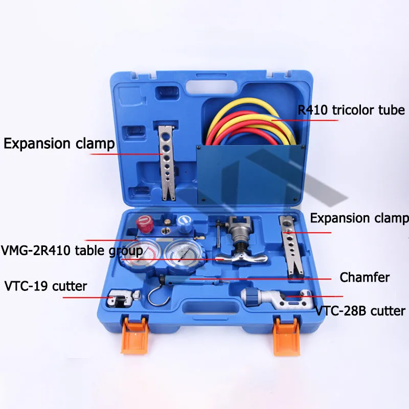 1 коробка Холодильный набор инструментов 1/4 "-3/4" расширитель Холодильный Набор инструментов с трубой и фторным фрезом Настольный набор