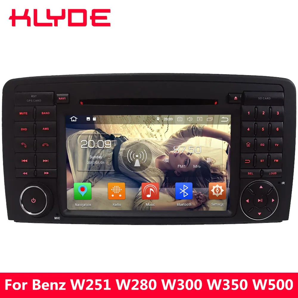 cheap KLYDE 4G Android 8.0 Octa Core PX5 4GB RAM Car DVD Player GPS Navigation For Mercedes Benz R Class W251 W280 W300 W320 W350 W500