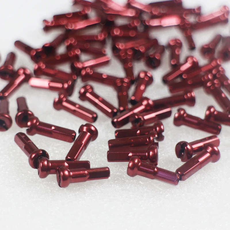72pcs SPEEDSAFE AN14 red round head alloy nipples 14G Gauge 14 14mm 16mm 12mm road bike MTB mountain bicycle wheel accessory