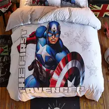 Набор постельного белья с 3d принтом marvel, хлопок, Дисней, простыня, набор, односпальная кровать, полный размер, одеяло, мальчик, Капитан Америка, домашний декор