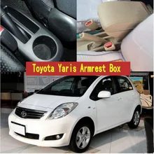 For Toyota Yaris armrest box central Store content Storage box with cup holder ashtray USB interface