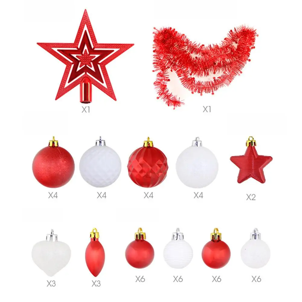 50pcs/lot Christmas Tree Decoration Pendant Ball Bauble Environmentally Friendly Hanging Home Party Ornament Christmas Ball