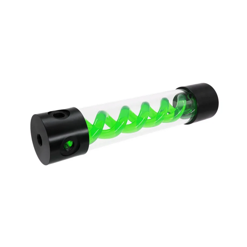 ALSEYE Water Cooler Tank DIY 255mm G1/4 T-virus Water Cooling Tank for Gaming PC (Red, Blue,Green Colors)