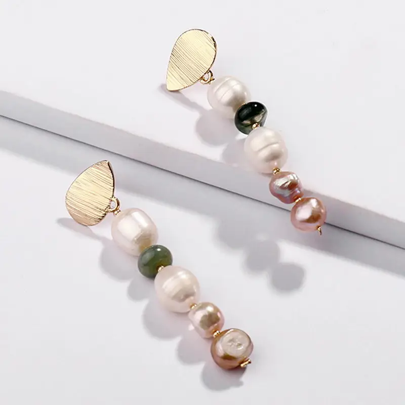 

2018 Fashion Boho Style Irregular Fresh Water Pearls Natural Stone Beads Dangle Drop Earrings For Women Jewelry Christmas Gift