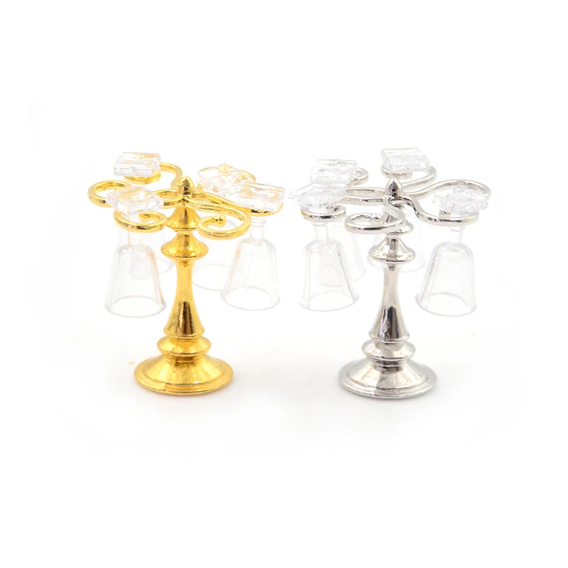 1//12 Dollhouse Miniature Silver Wine Cup Rack /& Goblet Kit Bar Kitchen Decor