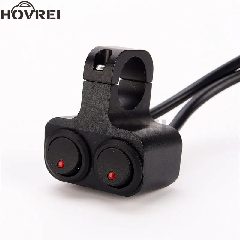 DC12V Universal Motorcycle CNC Aluminum 22mm Handlebar Double Switch