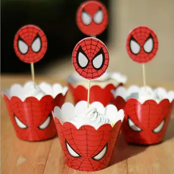 

Red Spider-Man Paper Cupcake Wrappers Decorating Boxes Cake Cup With Toppers Picks For Kids Xmas Birthday Party Decoration 240pc