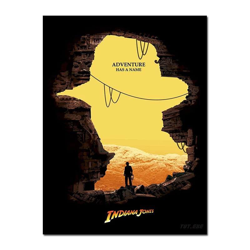 

Art Silk Or Canvas Print Indiana Jones Hot Movie Poster 13x18 24x32 inch For Room Decor Decoration-000