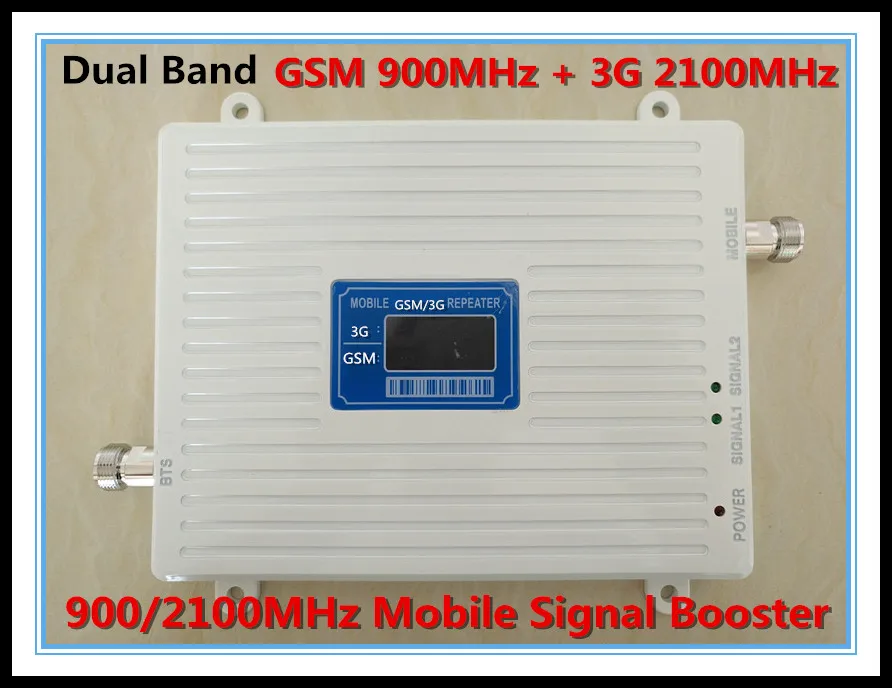 

LCD Display ! Newest 2G GSM 3G W-CDMA 900 2100MHz Celular Signal Booster Amplifier Dual Band GSM 3G Mobile Phone Signal Repeater