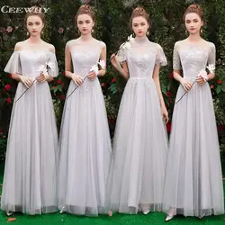 CEEWHY вышивка подружки невесты длинные торжественное платье для женщин Элегантный Свадебная вечеринка Vestido Longo Vestido Dama de Honor