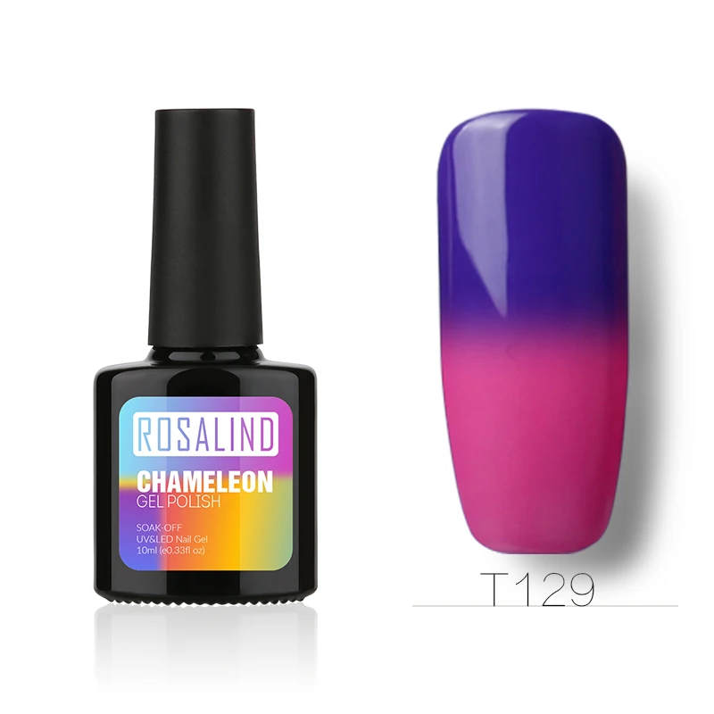 ROSALIND гель 1S 10 мл меняющий цвет при температуре лак для ногтей замачиваемый Гель-лак для ногтей полувернис Перманентный Гель-лак - Цвет: 129