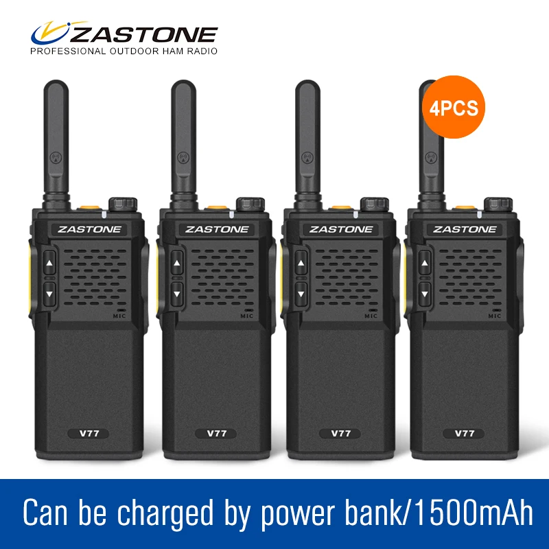 4 шт./лот V77 UHF 400-470 мГц 1500 мАч тонкие детские Walkie Talkie 16 Каналы Портативный