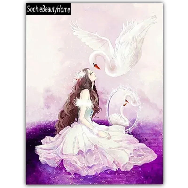 

Sophie beauty home 5D Diamond Embroidery Swan princess DIY painting cross stitch diamond mosaic Marcel Crafts