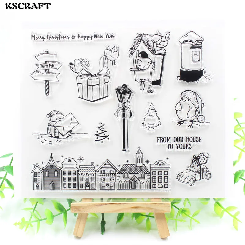 

KSCRAFT From Our House To Yours Transparent Clear Silicone Stamps for DIY Scrapbooking/Card Making/Kids Decoration Supplies 145