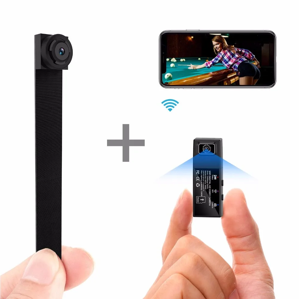 

Mini Dual Cameras WiFi HD 1080P Portable Wireless Small IP Camera Nanny Cam with Interchangeable Lens Motion Detection 1920*1080