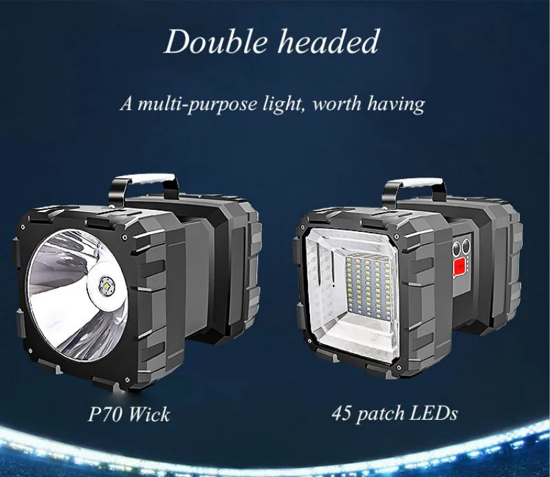  ABS Double-sided Head Glare Portable Light USB Charging Super Bright Long-range Multi-function Household  Camping  Flashlight
