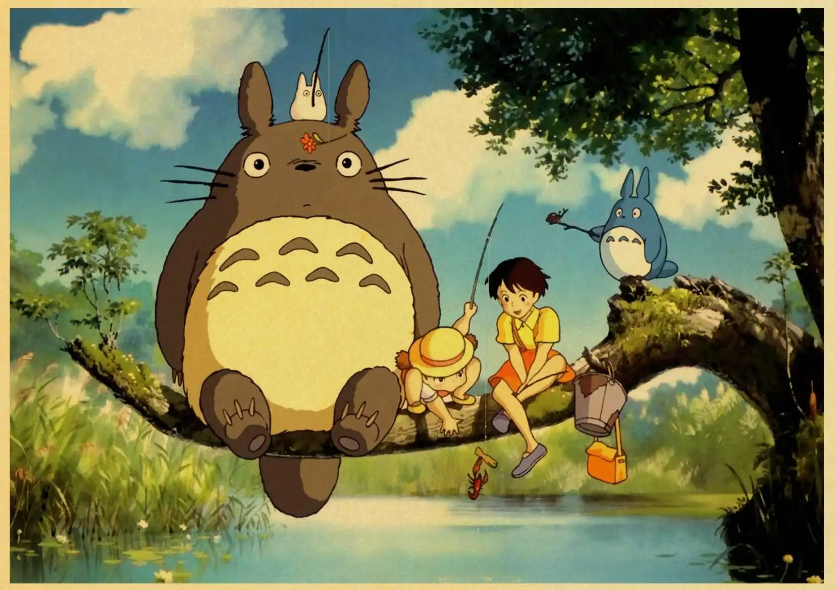 W042 Хаяо Миядзаки мультфильм фильм Tonari no Totoro ретро постер ВИНТАЖНЫЙ ПЛАКАТ настенный Декор для дома Бар Кафе для детской комнаты - Цвет: W042