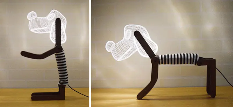3D Cute Dog Table Lamp Wood Support Acrylic Lampshade USB Dimming Adjustable Posture LED Desk Light Children Kids Birthday Gift (4)