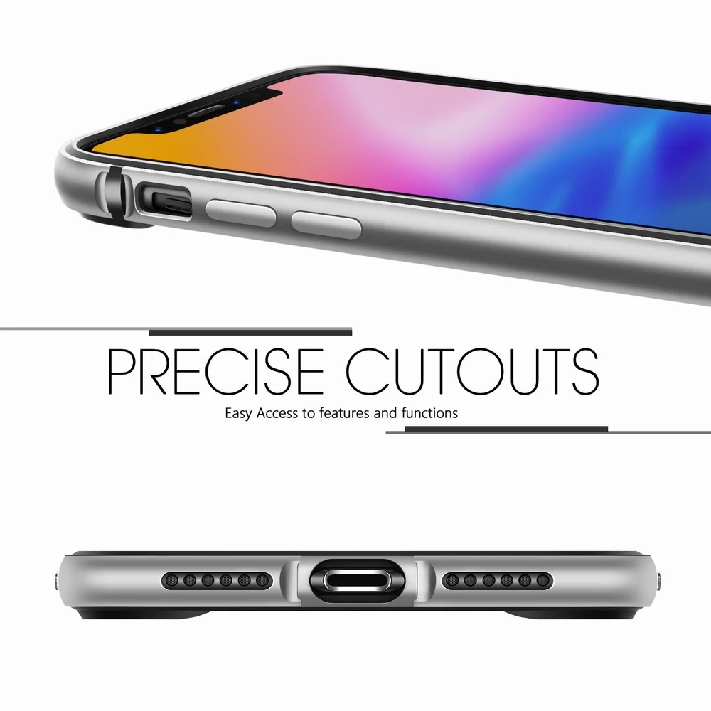 Ascromy для iPhone X Case Алюминий ТПУ чехол гибрид с защитой от ударов и футляр бампера S 10