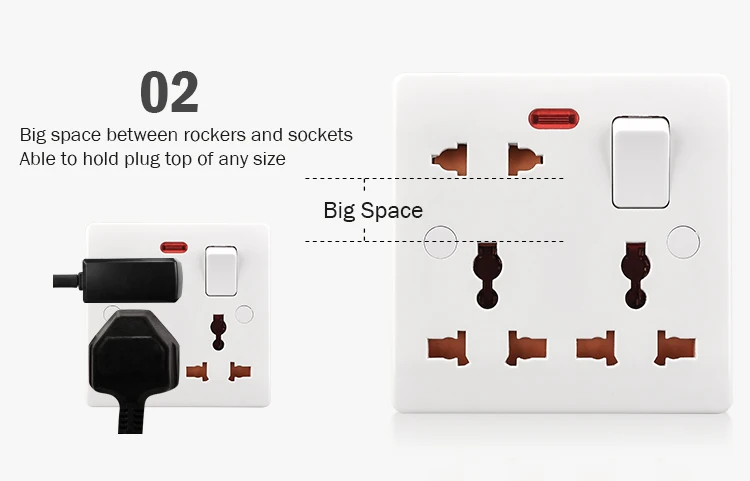 13a мультиштепсельная розетка 3pin универсальная ulti-function настенная электрическая розетка 8 отверстий от производителя розетка с неоновой