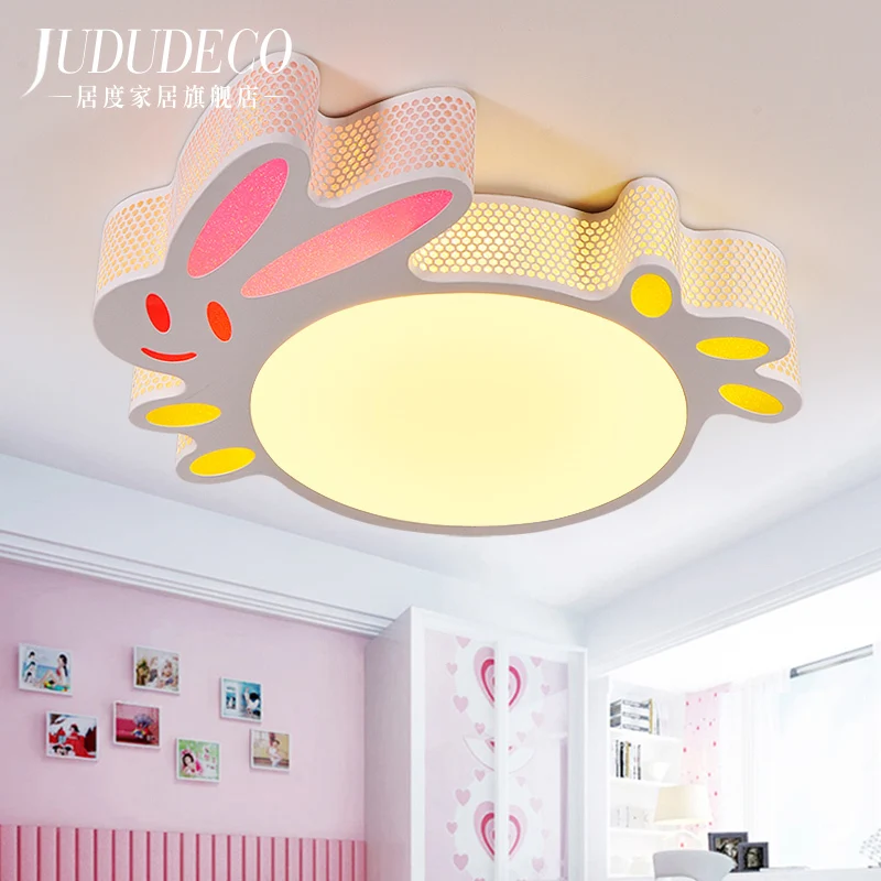 

Rabbit Child Room Acrylic LED Ceiling Light Steering Wh For Baby Room Study Room Ultrathin Ceiling Lamp Lamparas De Techo Abajur