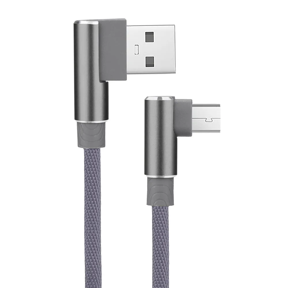 1 м Micro USB телефонный кабель 90 градусов под углом L форма V8 USB 2,0 зарядный кабель для передачи данных для телефона универсальные телефонные кабели# YL5