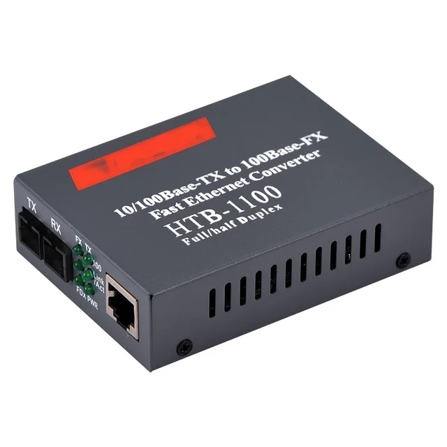 1 пара 10/100 м волоконно-оптические Media Converter одномодовый один волокна с SC и 2 RJ45 UTP Порты и разъёмы до тп 25 км