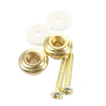 

HOT 2pcs Golden Strap Button w/ Mounting Screw for Guitar Mandolin