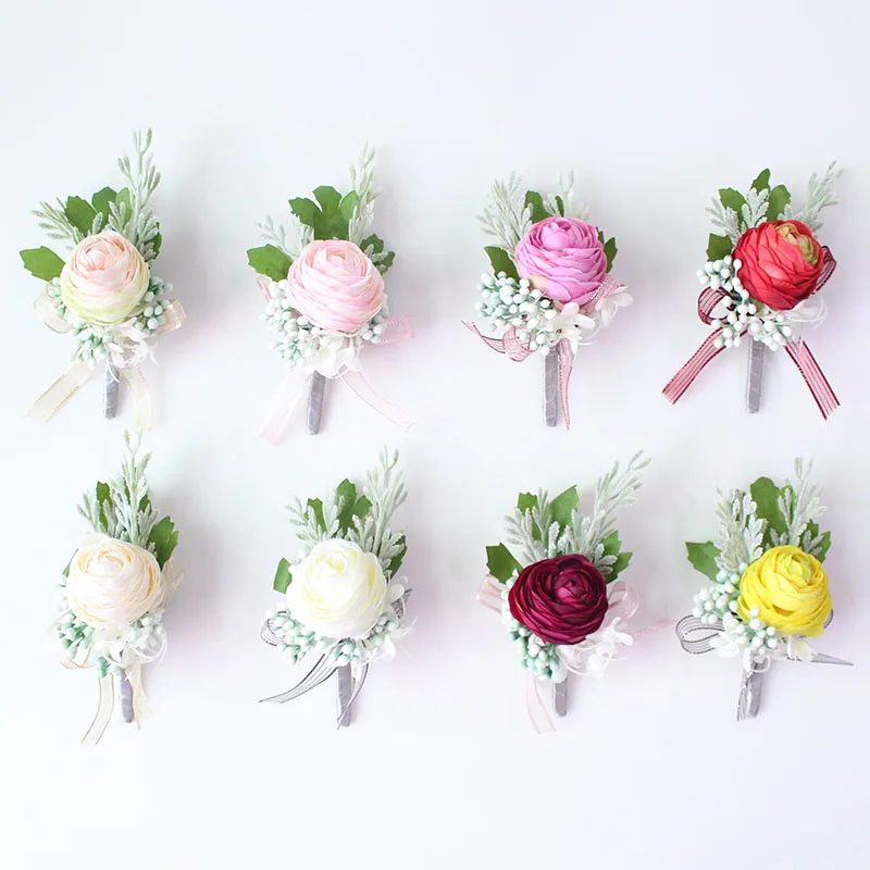 wedding boutonniere Wrist Corsage Bracelet  (21)