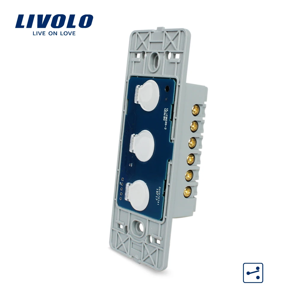

Livolo US standard Vertical Base Of Wall Light Touch Screen Switch,Cross Through Switches ,3Gang 2Way, AC 110~250V