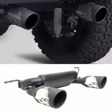 Matte Black Dual Cat Back font b Exhaust b font Muffler font b System b font